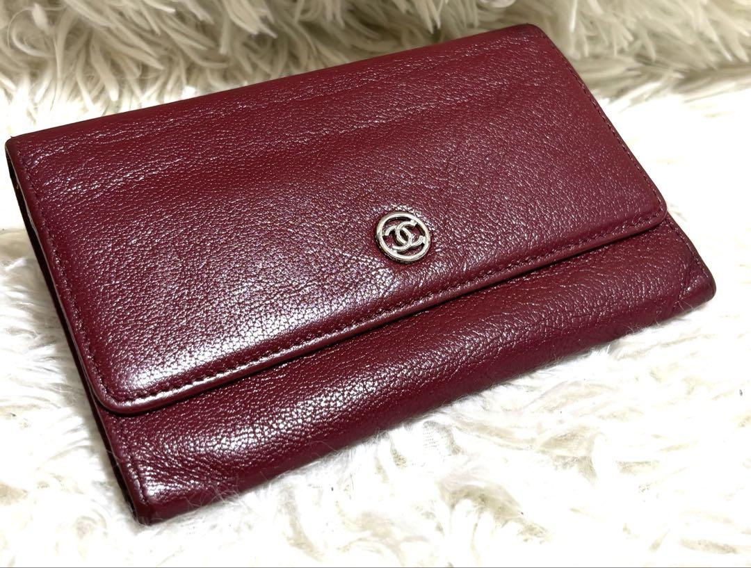 全国送料無料】CHANEL シャネル ココボタン 二つ折り長財布