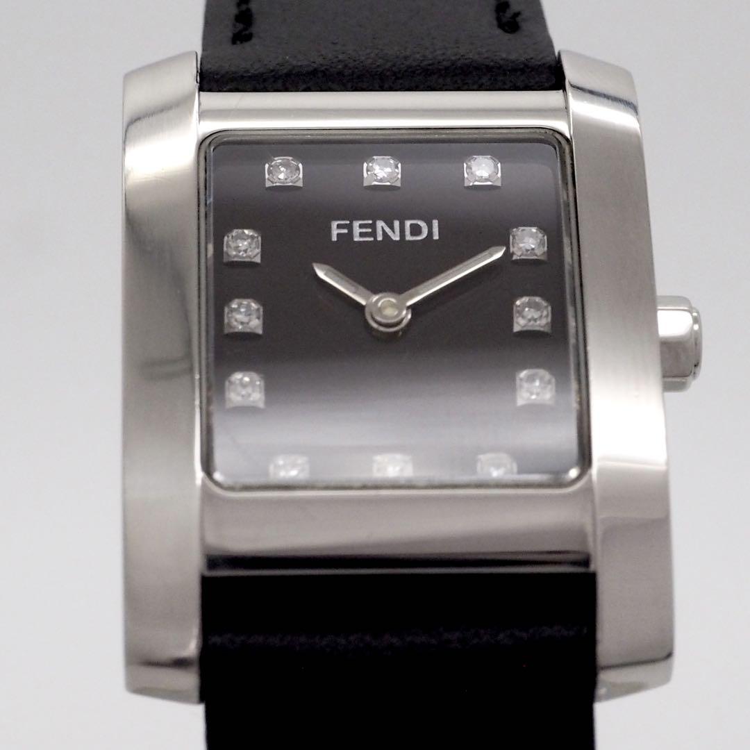 315 FENDI 12Pダイヤ 新品ベルト 7000L レディース　時計