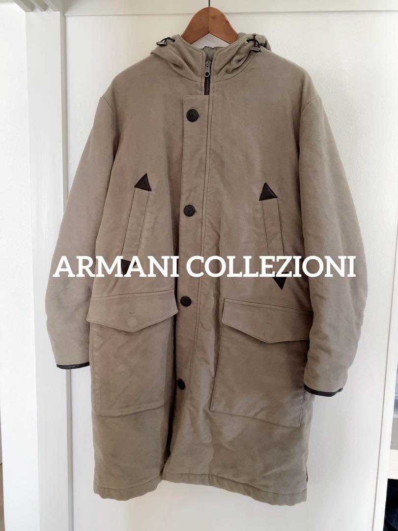 【美品】ARMANI 中綿コート モッズコート M メンズ フード付き アウター