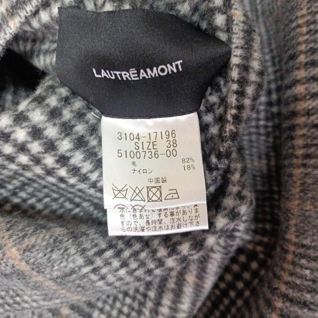 ブランド通販サイトをすべて lautreamont リバーシブル チェック 千鳥格子 ロング コート 38 ジャケット・アウター