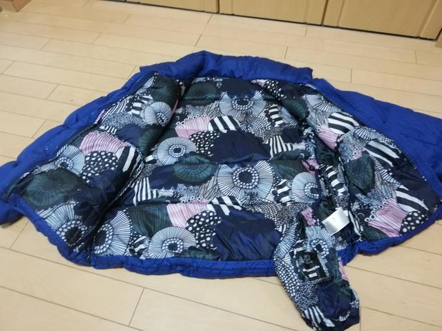 Sサイズ 美品 ユニクロのマリメッココラボダウンコート ブルー