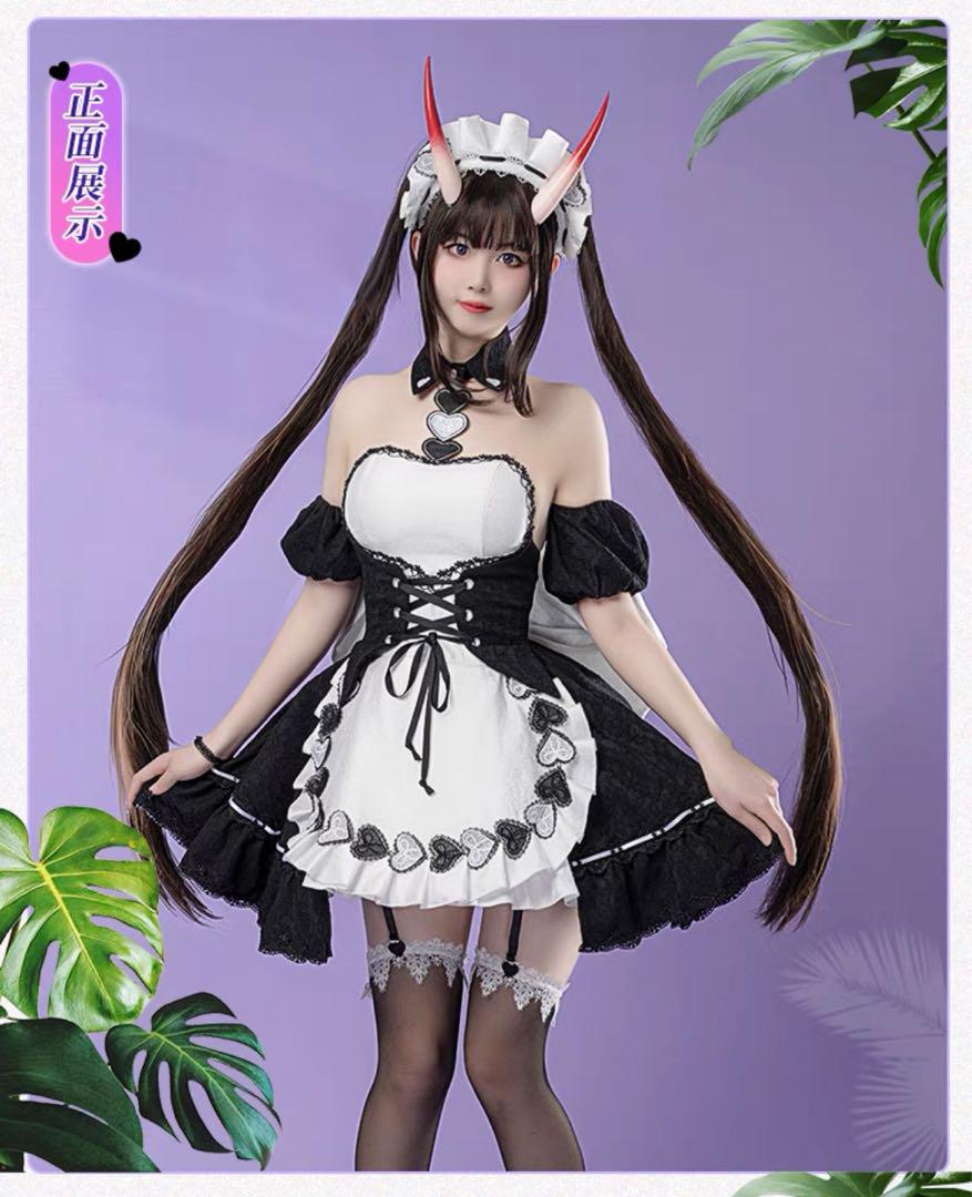 初獣猫　アズールレーン 能代　メイド服　コスプレ衣装　ウィッグ・靴追加可