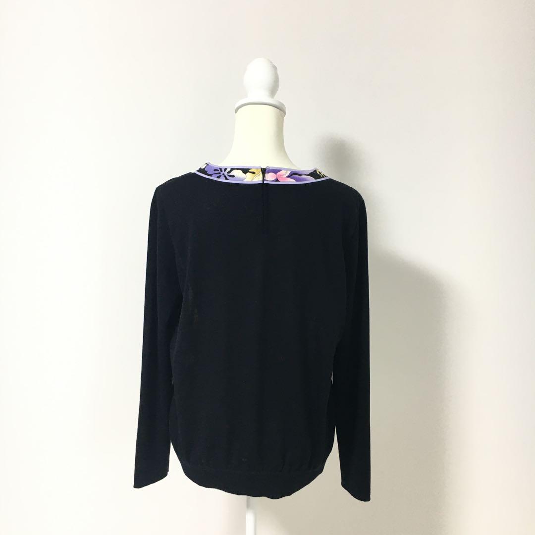 近年美品 LEONARD レオナール シルクウール ニット セーター 42