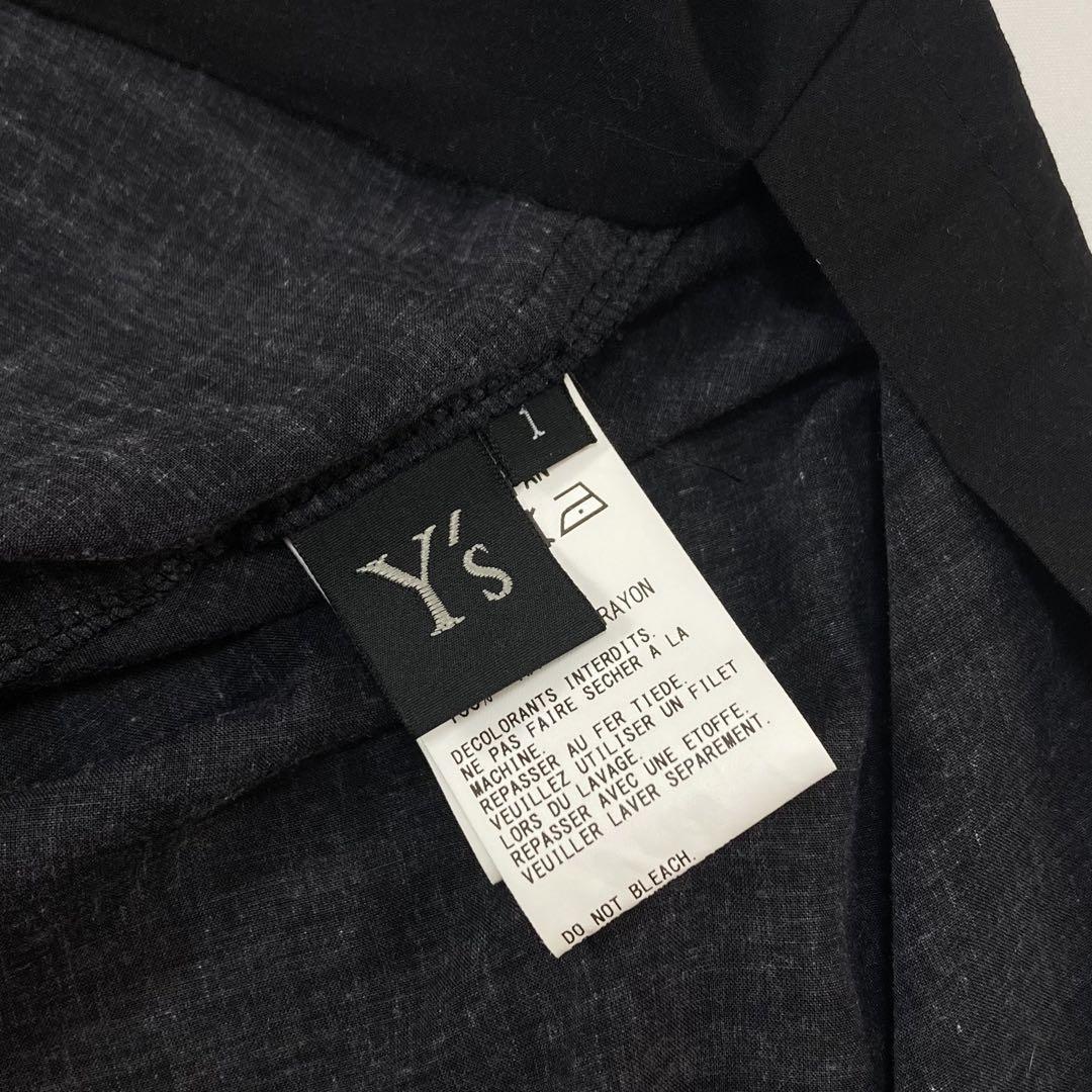 Y's LAWN T-SHIRT WITH SHIRRING DETAILS 黒