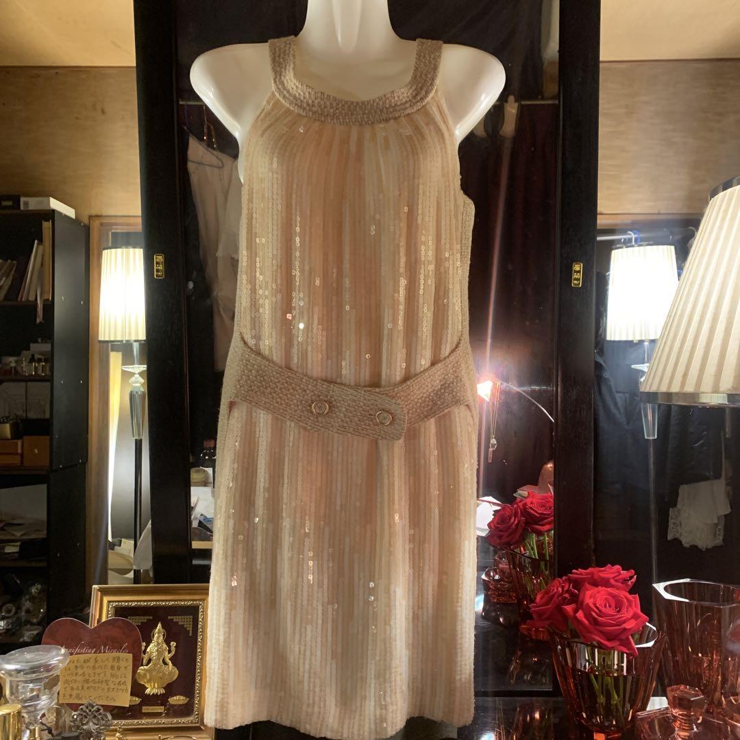 美品　CHANEL シャネル　スパンコール　チューブ　ワンピース　ドレス CHANEL - CHANEL シャネル ワンピース ドレスの通販 by cocomo's