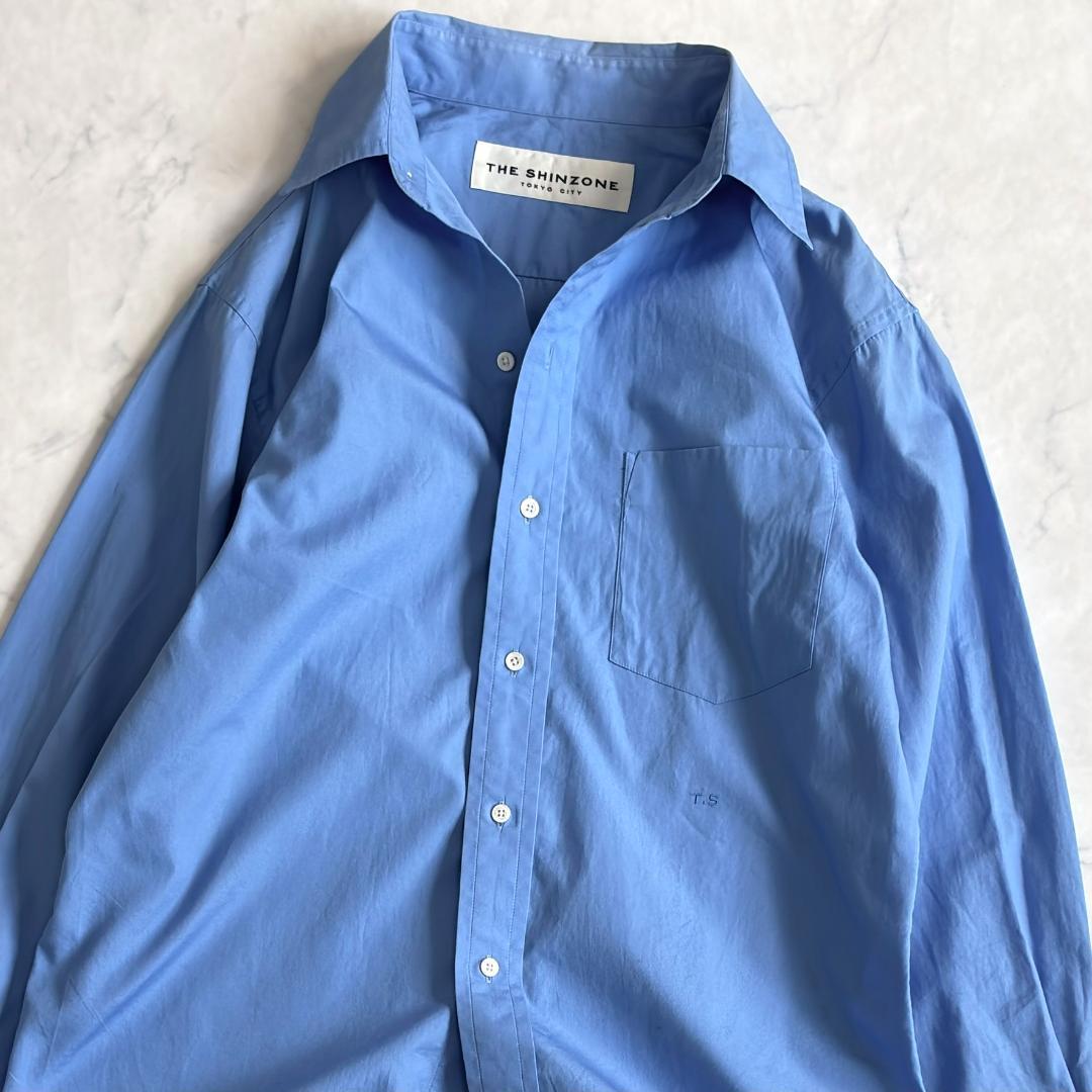 ザシンゾーン Regular Collar Shirt 長袖シャツ ブルーqx3
