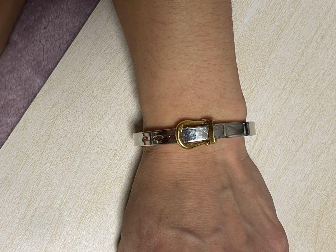24K gold electroplated bangle バックル バングル - メルカリ