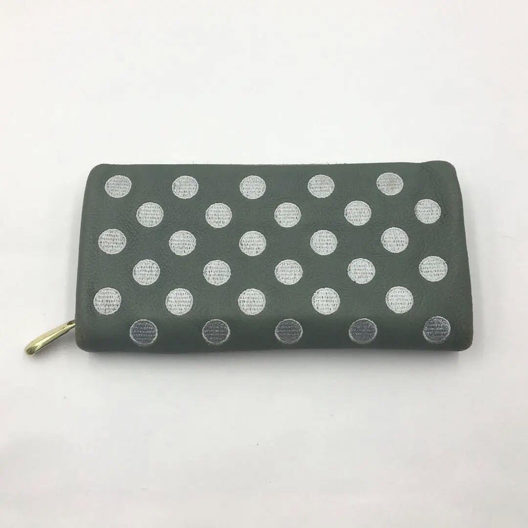 イアパピヨネ ear PAPILLONNER 長財布 バイカラー ドット 美品
