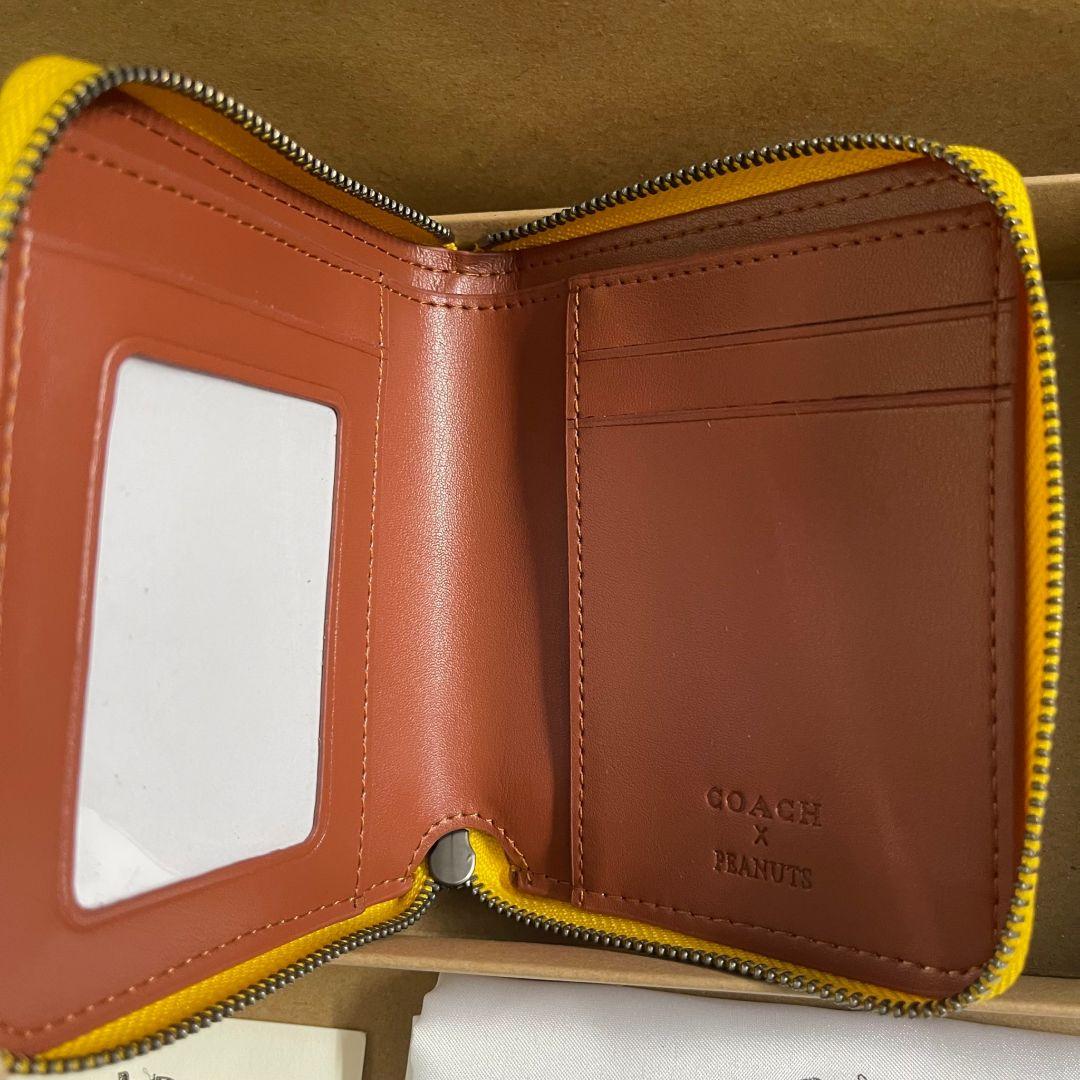 COACH スヌーピー 二つ折り財布 イエロー