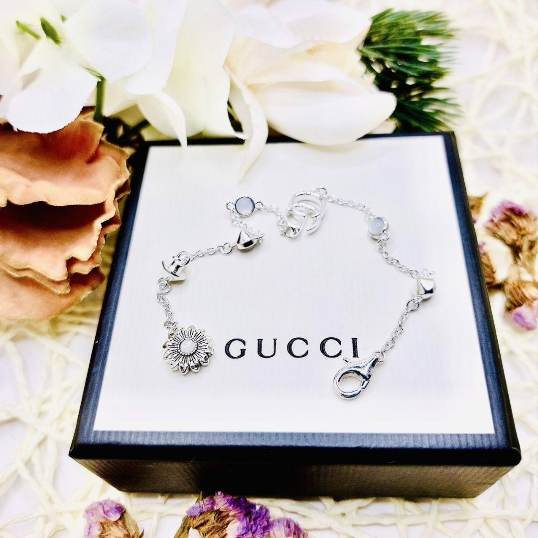 現行品】GUCCI グッチ マザーオブパール フラワー GG ブレスレット