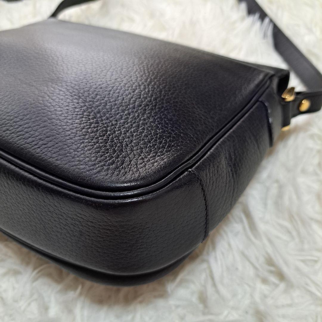 【BURBERRY】オールレザー　ホースロゴ型押し　ノバチェックショルダーバッグ