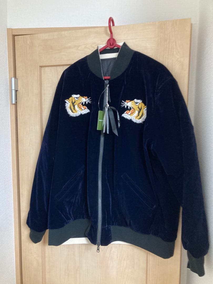 taion リバーシブルスカジャン XL ネイビーXL(LL)・TAION