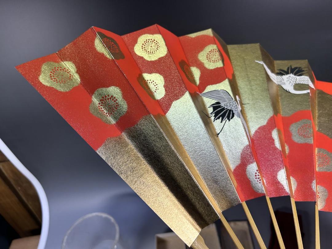 ランキングや新製品 t*0様 舞扇子 梅 鶴 妻紅 十松屋福井扇舗 33cm 扇子 日本舞踊