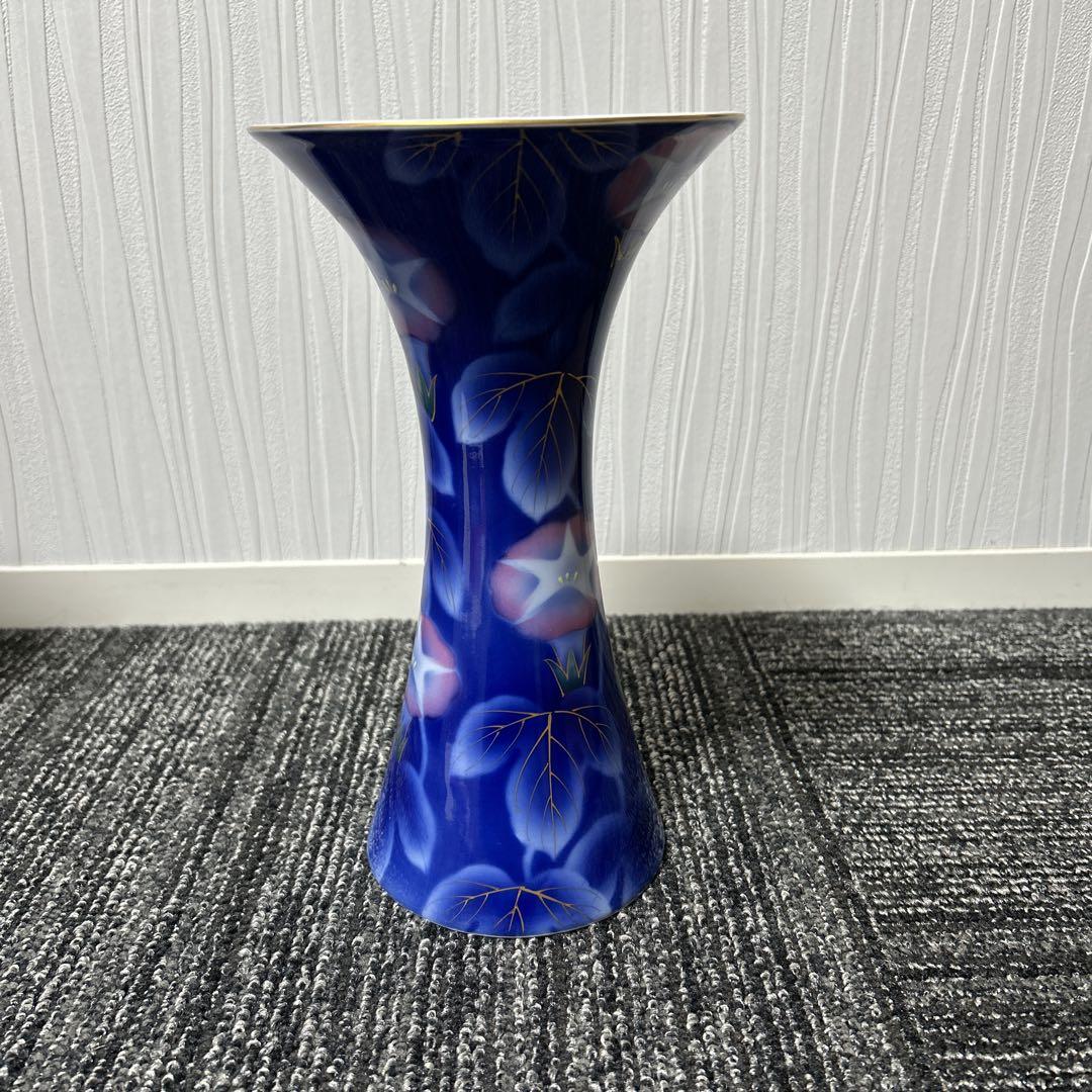 【未使用品✨】有田焼 深川製磁 花瓶　ブルー　花　朝顔