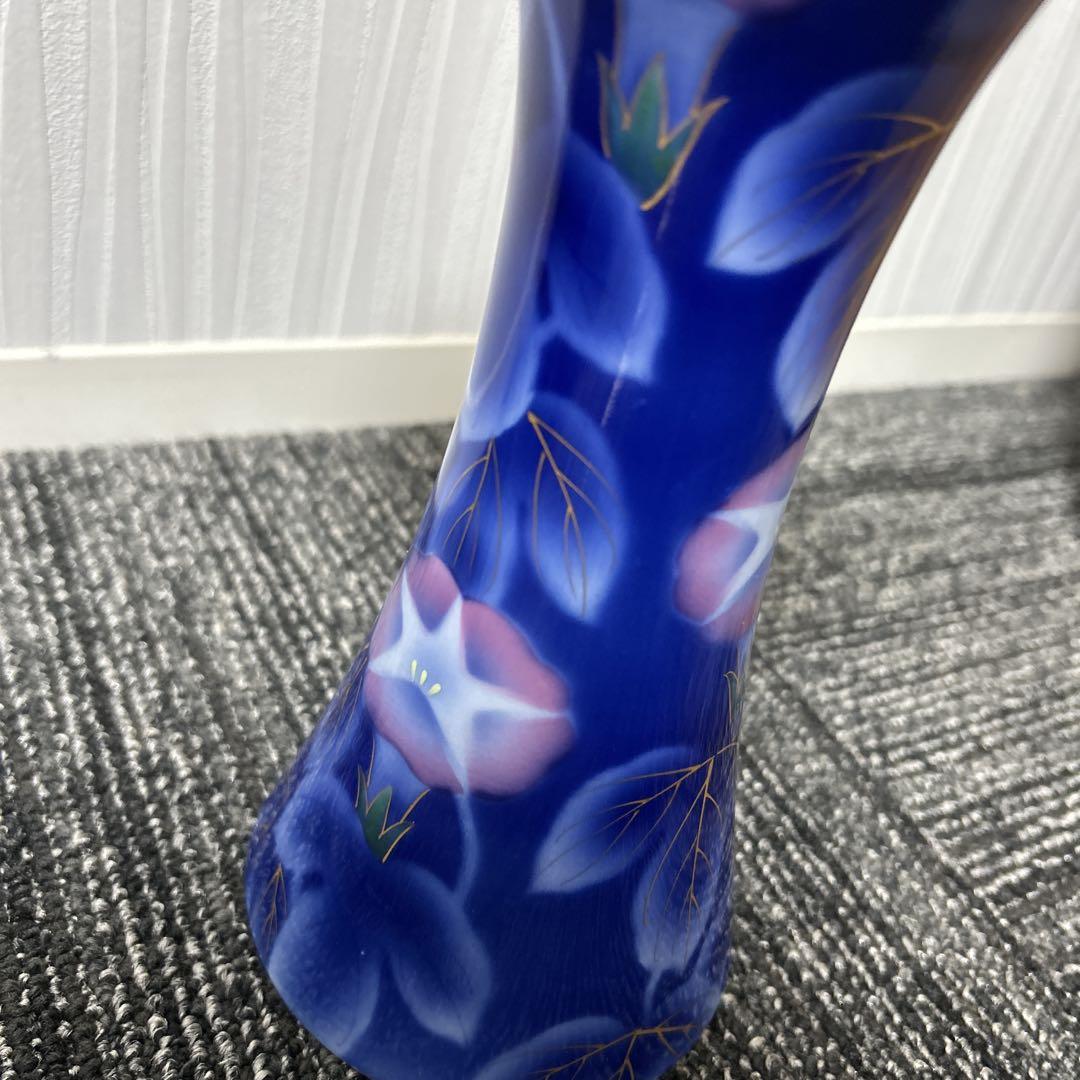 【未使用品✨】有田焼 深川製磁 花瓶　ブルー　花　朝顔