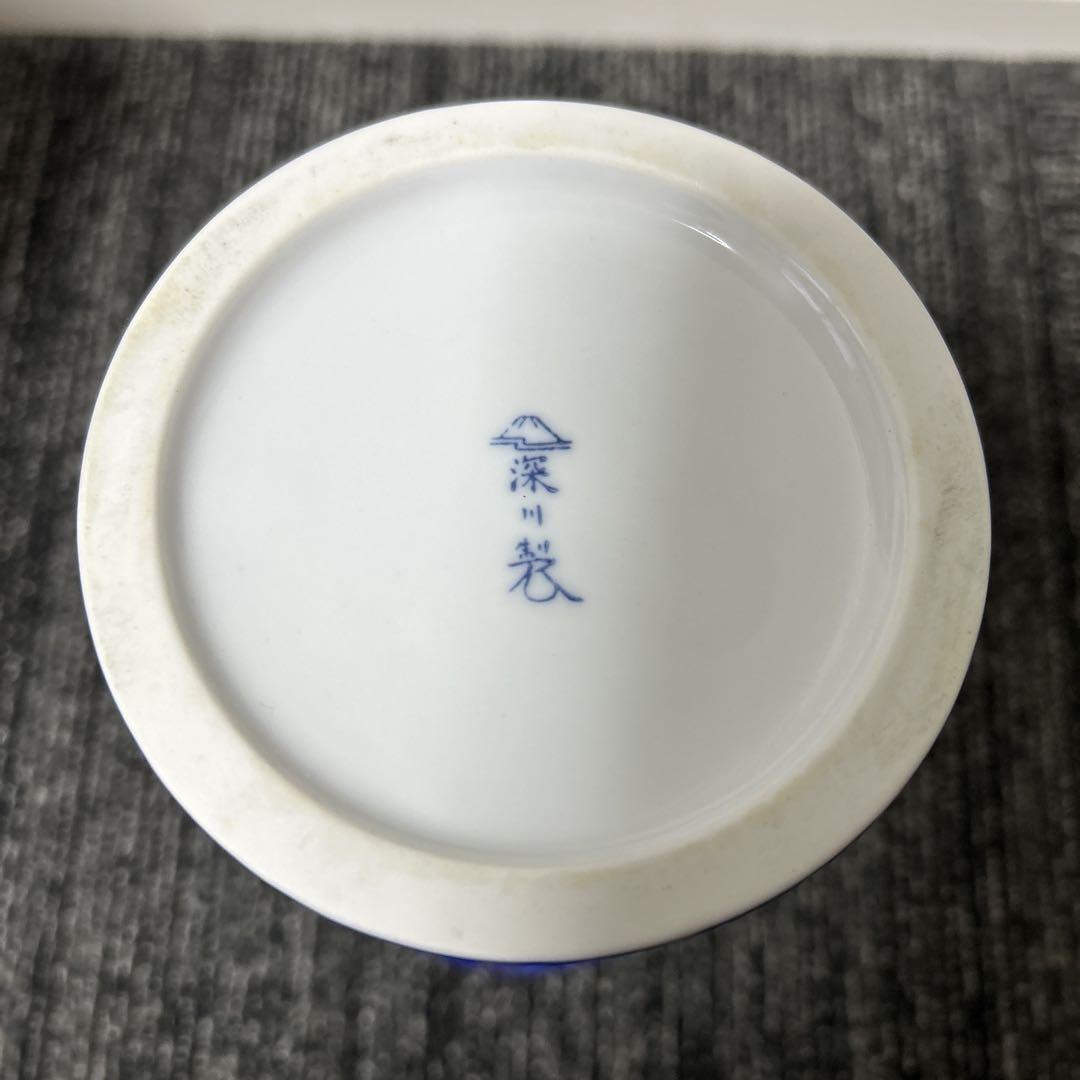 【未使用品✨】有田焼 深川製磁 花瓶　ブルー　花　朝顔