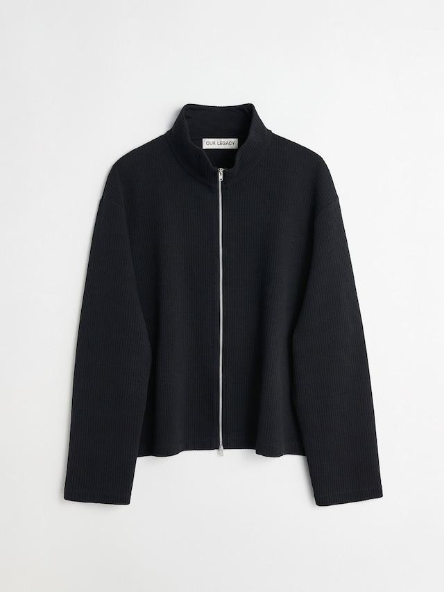 OUR LEGACY　SHRUNKEN FULLZIP POLO　Black