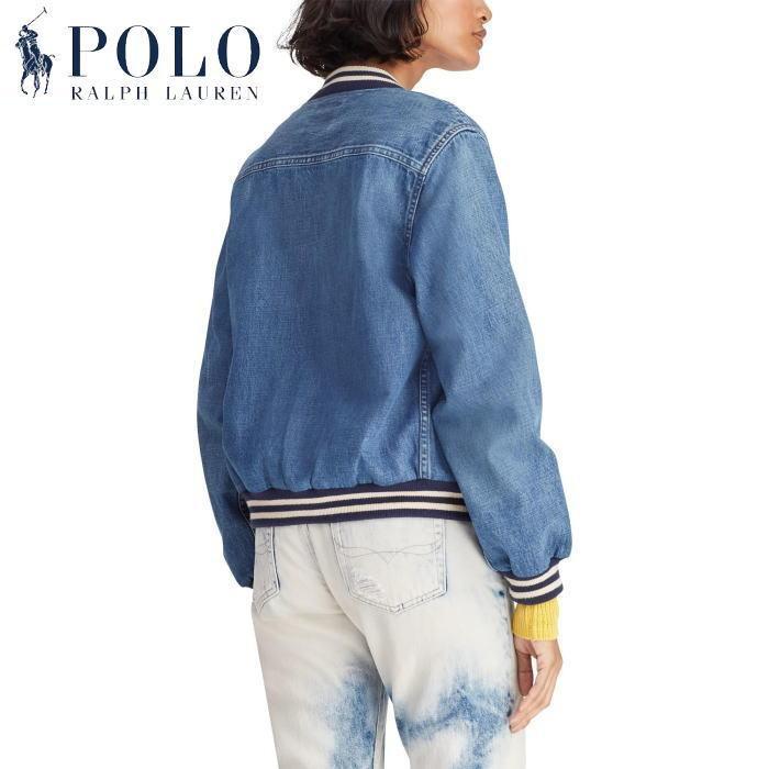 極美品 正規 Ｍ ポロ ラルフローレン デニム ボンバージャケット レディース