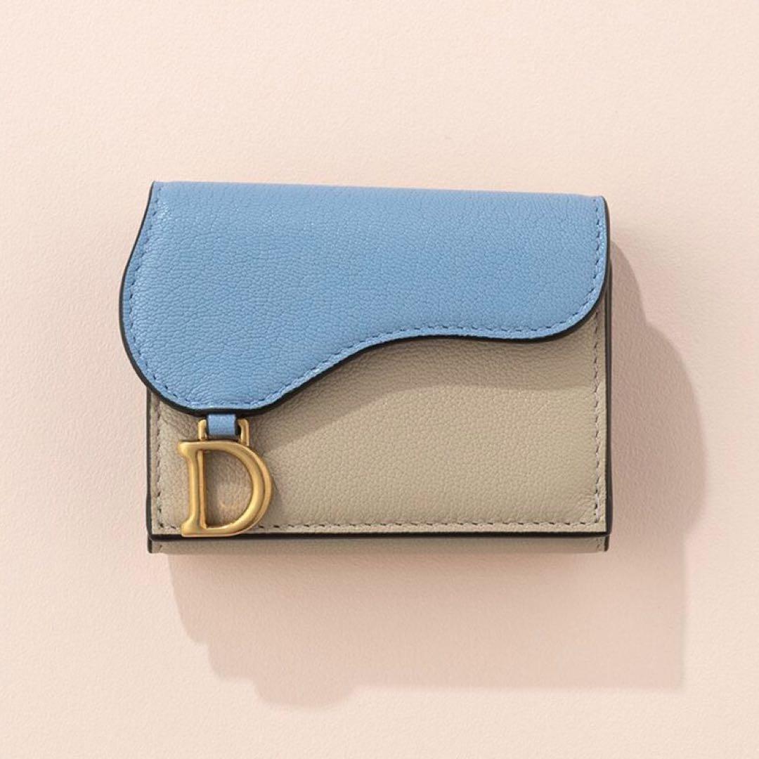 DIOR サドルコンパクトウォレット コーンフラワーブルー 日本限定品 美