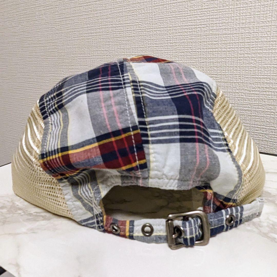 POLO サイドメッシュ ロングビル キャップ マドラスチェック