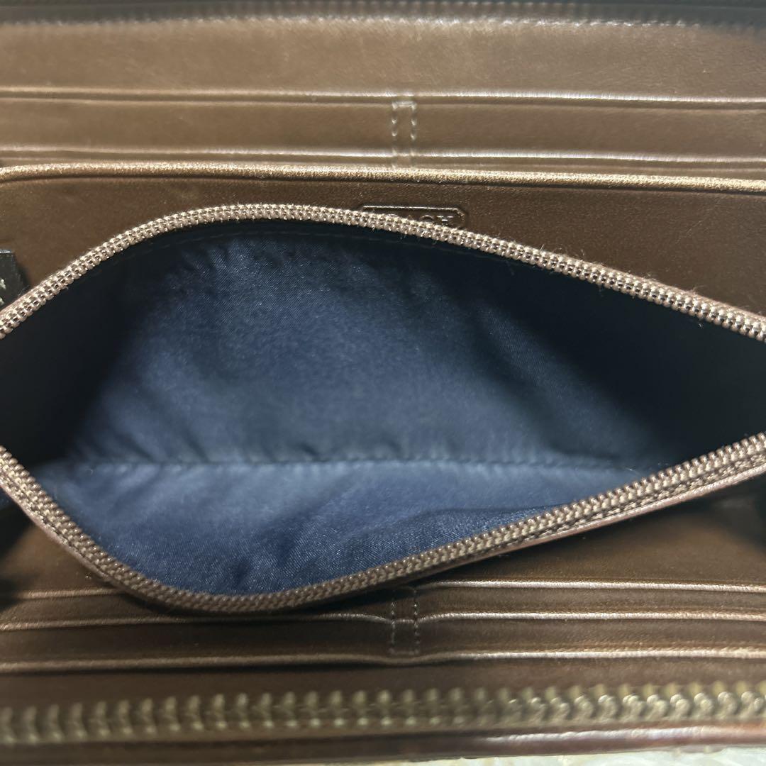 美品】coach コーチ パッチワーク デニム 長財布 ラウンドファスナー