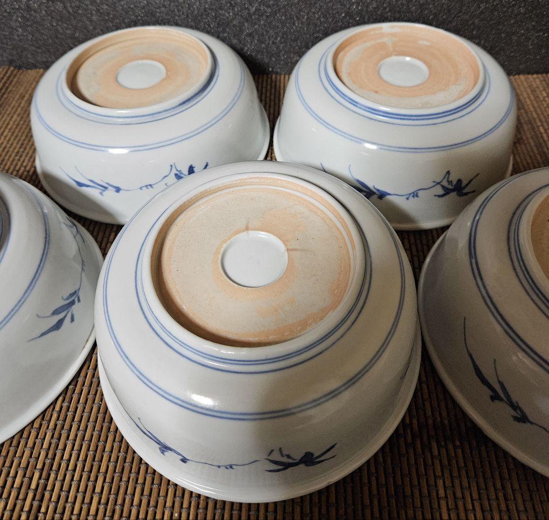 上作古伊万里❗】江戸時代 後期 古伊万里 染付 芙蓉手 四君子の