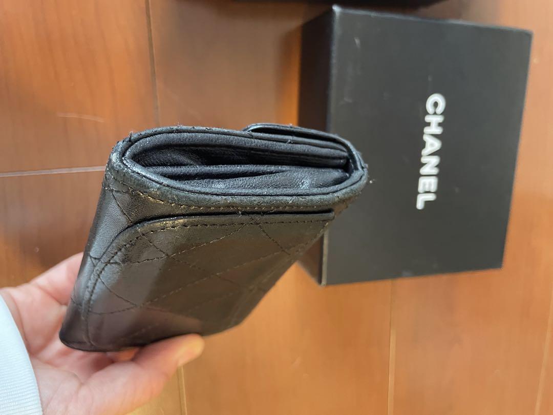 CHANEL ブラック レザー カードケース　コインケース