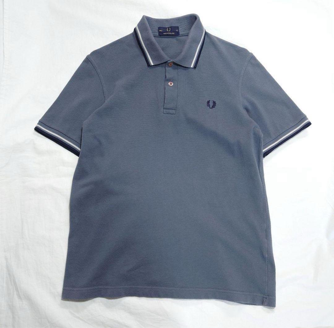 【イングランド製】FRED PERRY フレッドペリー ポロシャツ ブルーグレー