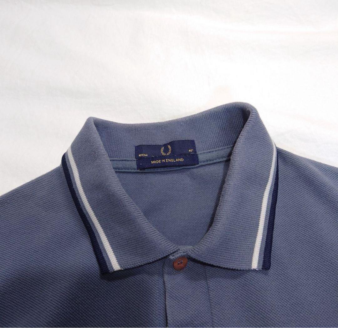 【イングランド製】FRED PERRY フレッドペリー ポロシャツ ブルーグレー
