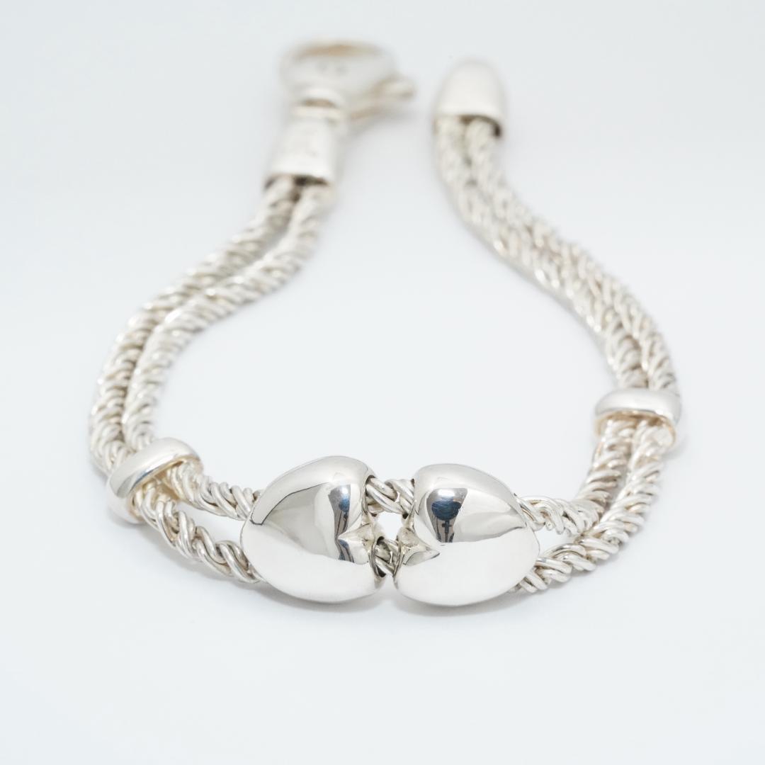 【美品】TIFFANY&Co. ティファニー ダブルロープ ハートブレスレット