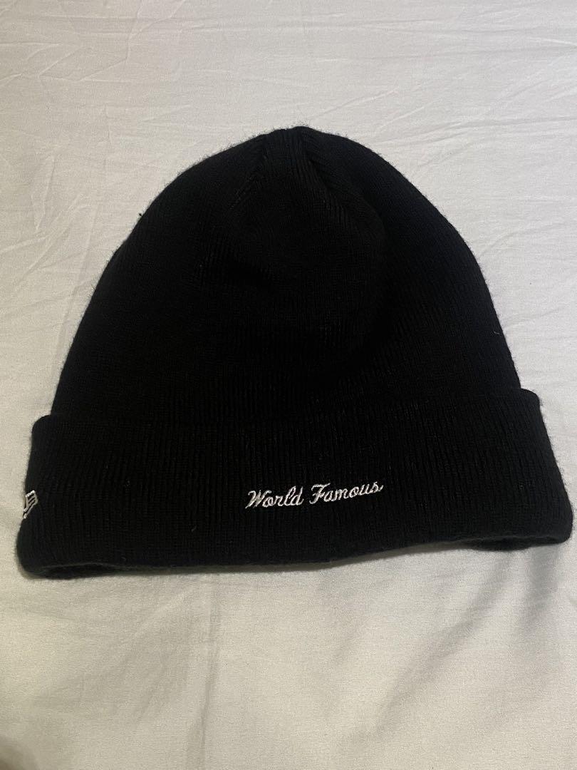 Supreme ロゴ入り 黒ニット帽@送料無料