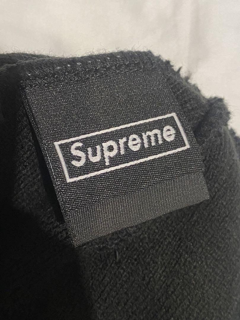 Supreme ロゴ入り 黒ニット帽@送料無料