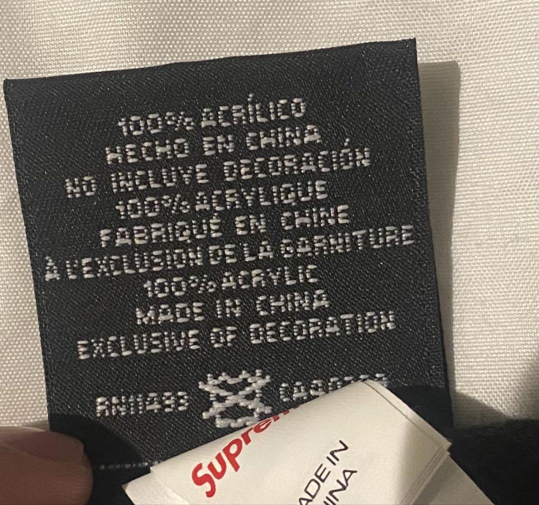 Supreme ロゴ入り 黒ニット帽@送料無料