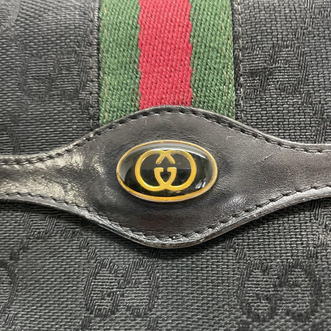 超特価セール開催！！ 931 GUCCI グッチ 折り財布 オールド ブラック シェリー 小物