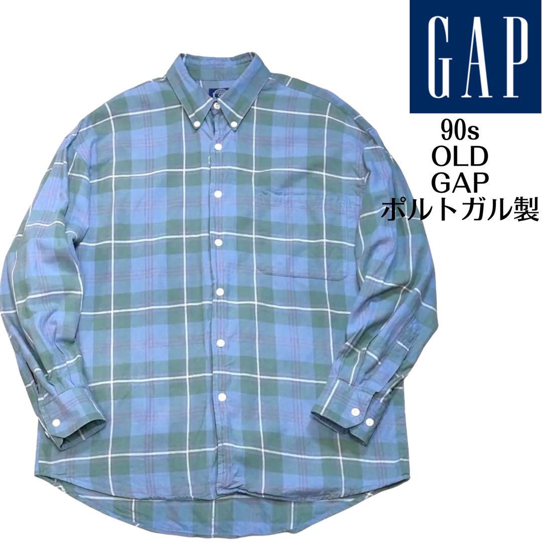 ポルトガル製 90s オールド GAP ギャップ チェック ボタンダウンシャツ