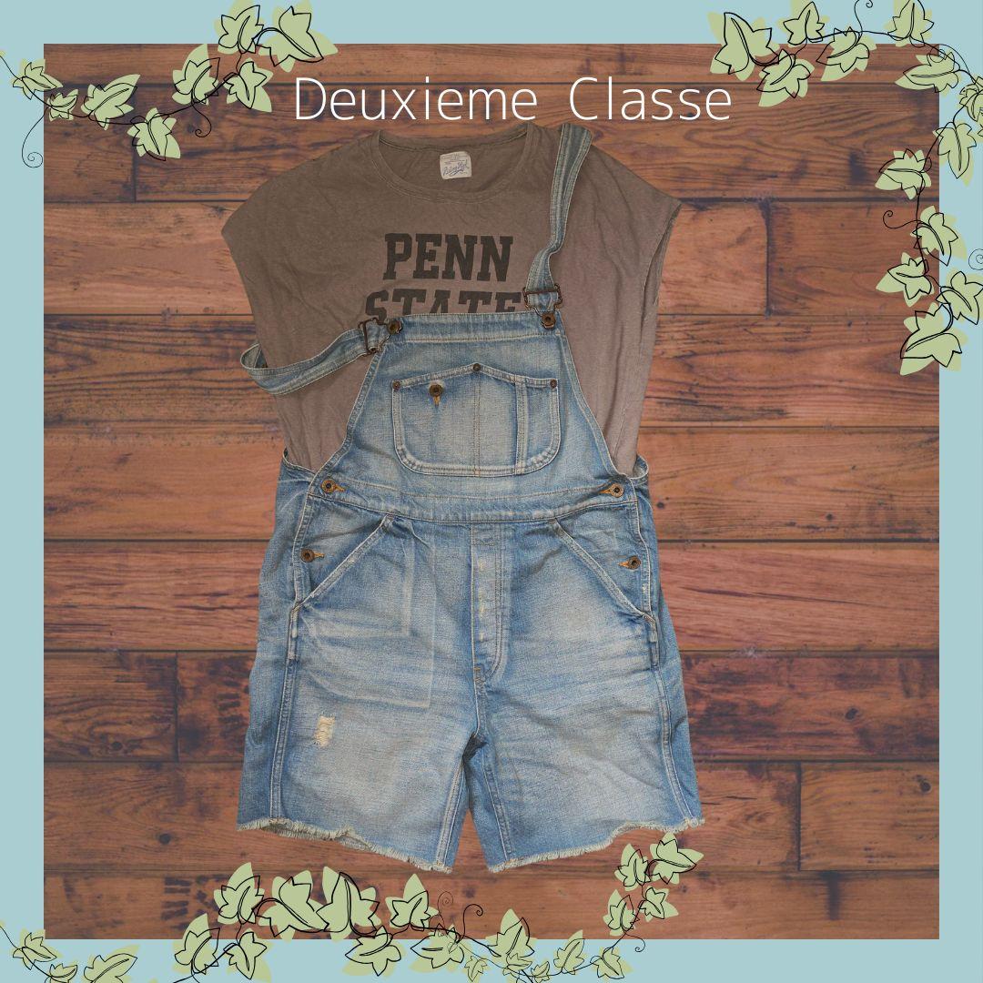 Deuxieme Classe ダメージデニム ショートサロペット