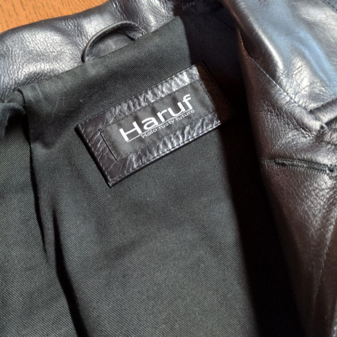 Haruf ブラックレザー シングルライダースジャケット