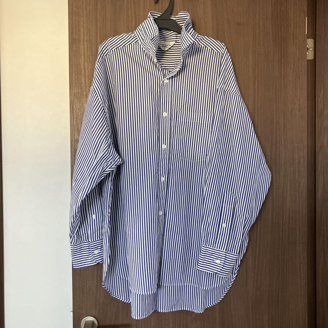 本日限定美品　AMERICANA forSALON別注オーバーシャツ　ネイビー系