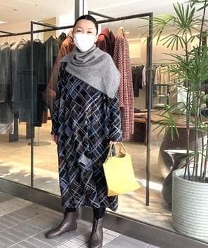 ヨーガンレール 22冬 フィールズ ウールコットンインターシャクシュ襟OP SIZE JURGEN LEHL