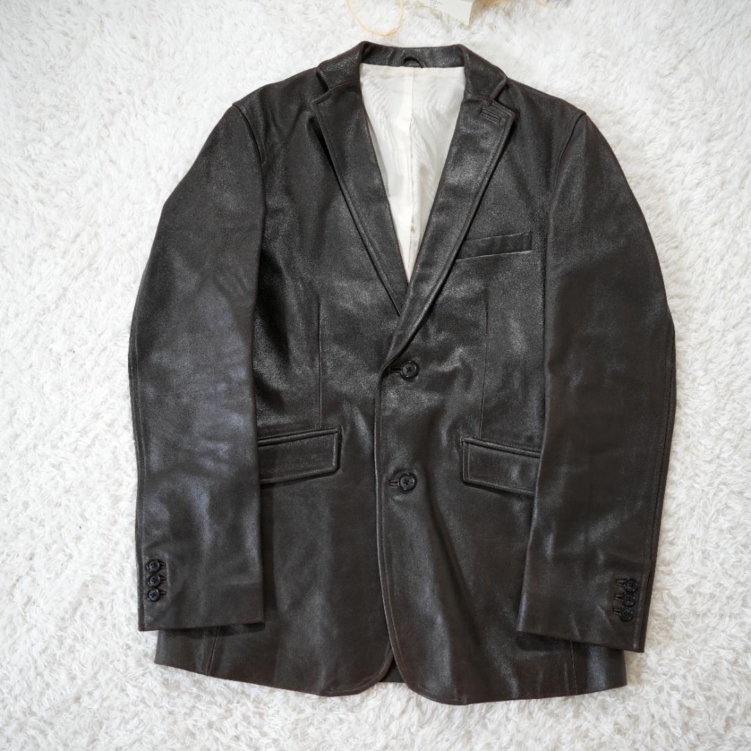 【メーカー直売】 美品】Dickies ディッキーズ レザーテーラードジャケット M ブラウン ジャケット・アウター