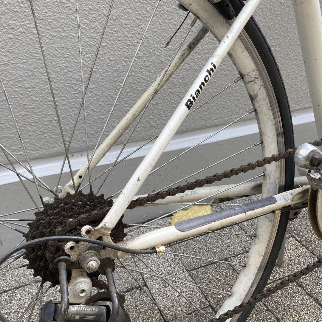 最新作 引き取り限定 福岡 メルカリ - 700CC ホワイト クロスバイク Bianchi 自転車本体