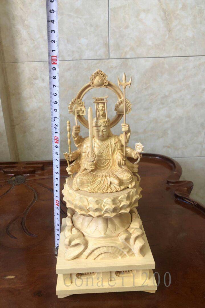 特上彫 大迫力 八臂弁財天 置物 木彫仏像 職人手作り 招財開運