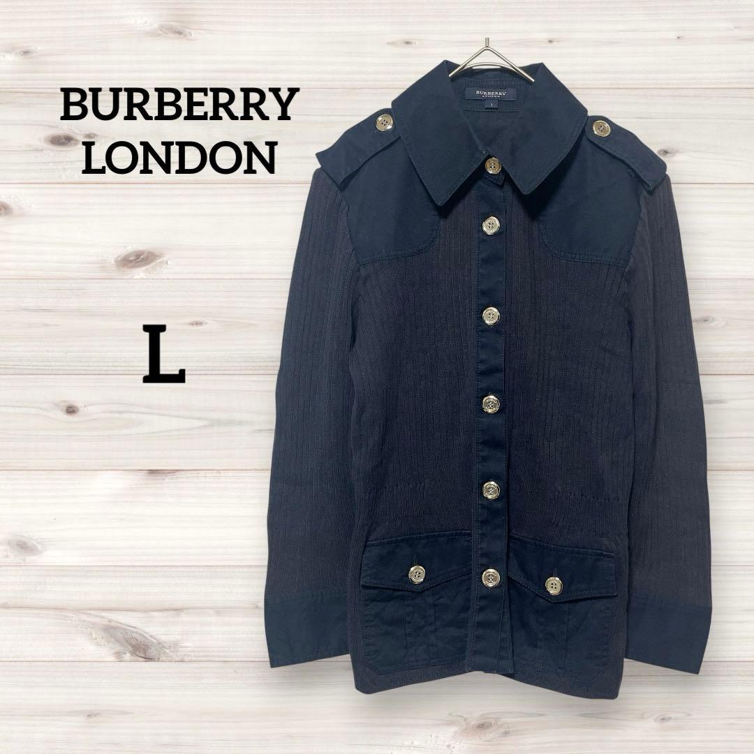 ミリタリーシャツ M ネイビー BURBERRY LONDONM BURBERRY LONDON