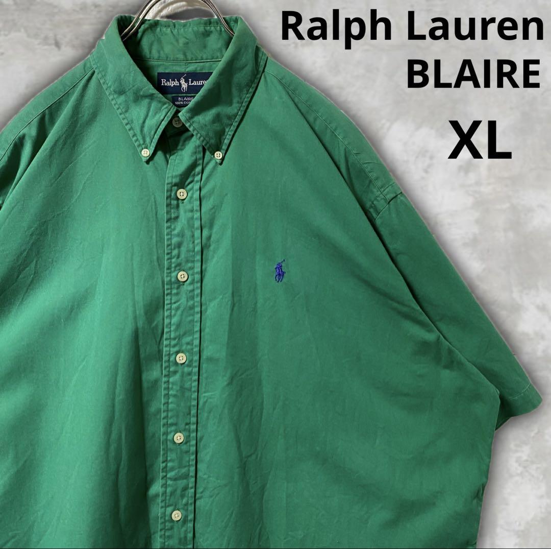 ラルフローレン　BLAIRE 半袖シャツ　BDシャツ　グリーン　90s メンズ