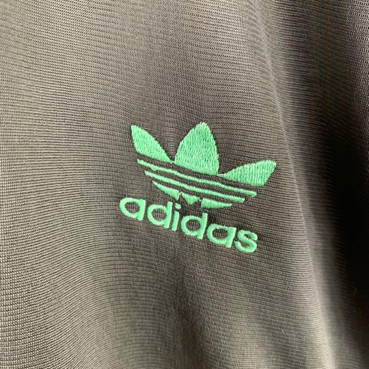グリーン アディダス 希少 ノーカラー トップス Adidas ジャージ 古着 希少 Adidas ジャージ