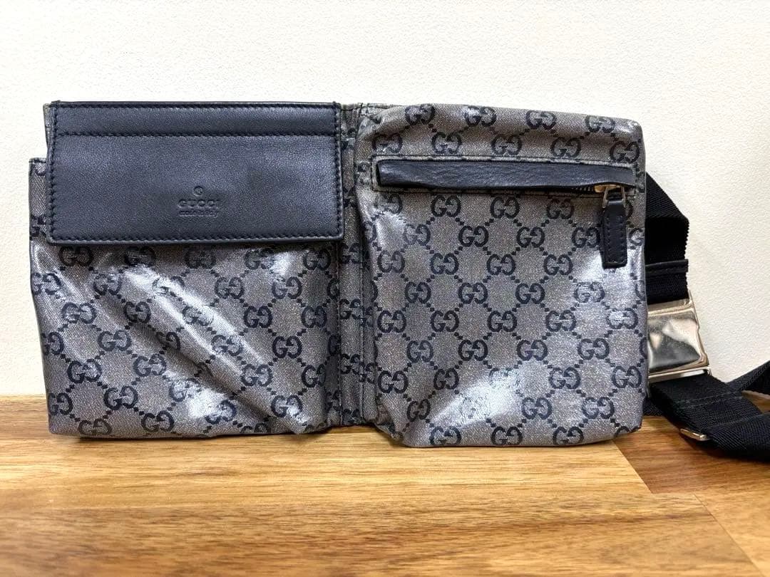 グッチ GGパターン ボディバッグ グレー
