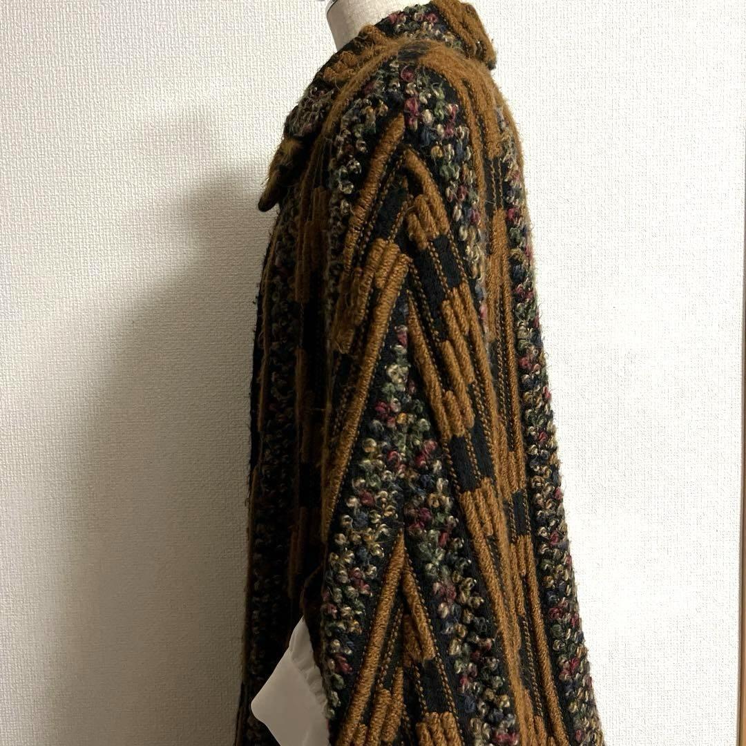 ヴィンテージ レトロ ポンチョ アースカラー メランジ 個性的 一点物