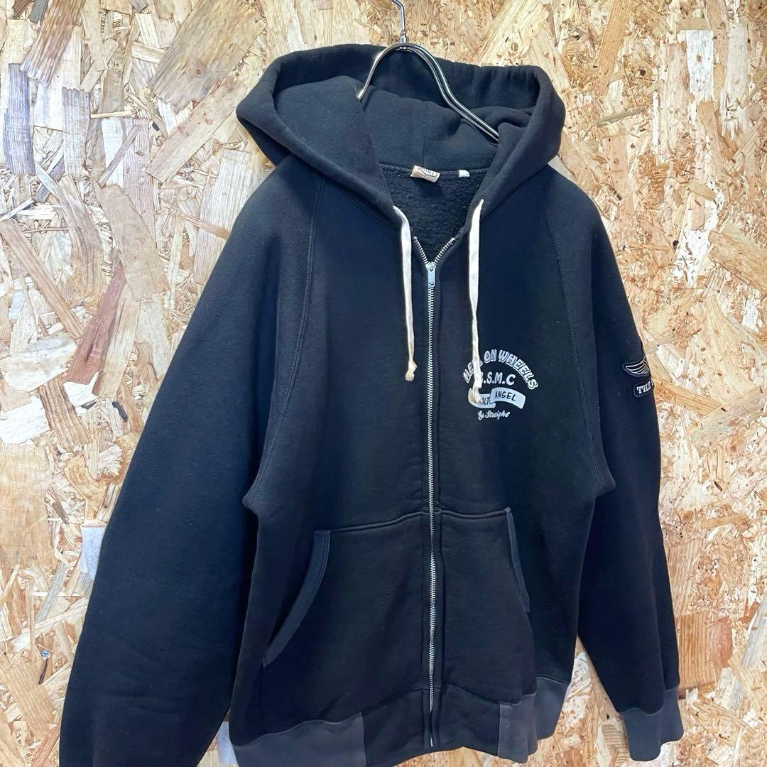 フラットヘッド　ブラックミント　ジップパーカー　黒　40 L 厚手　ヘビーオンス