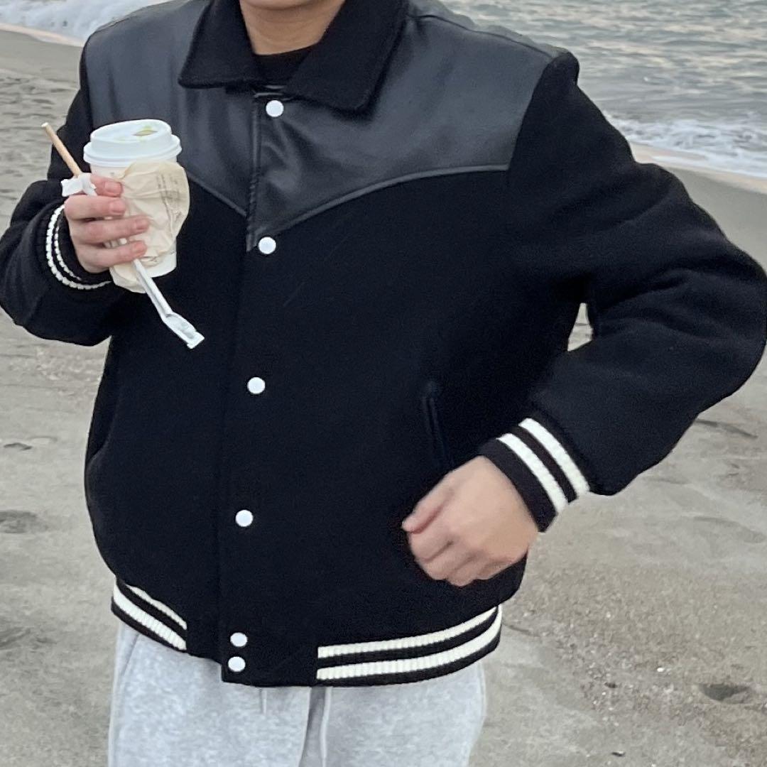 HIFIFNK ジャケット ブラック Ted varsity jacket