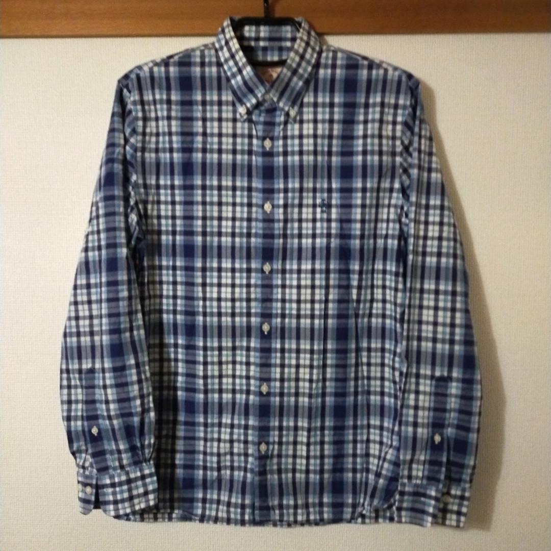 美品 ブルックスブラザーズ レッドフリース チェックシャツ 青 M